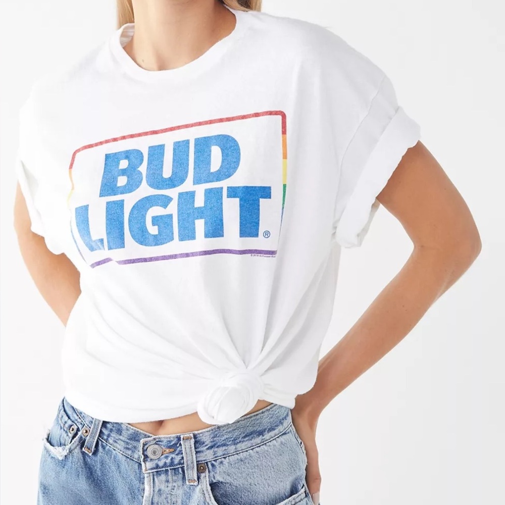 Bud Light Rainbow Logo Tee